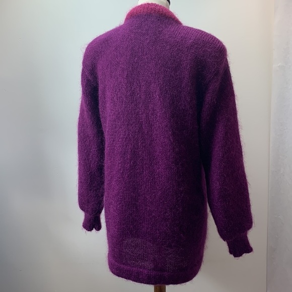 Vintage 90’s vibe purple button front sweater XL - Picture 4 of 10